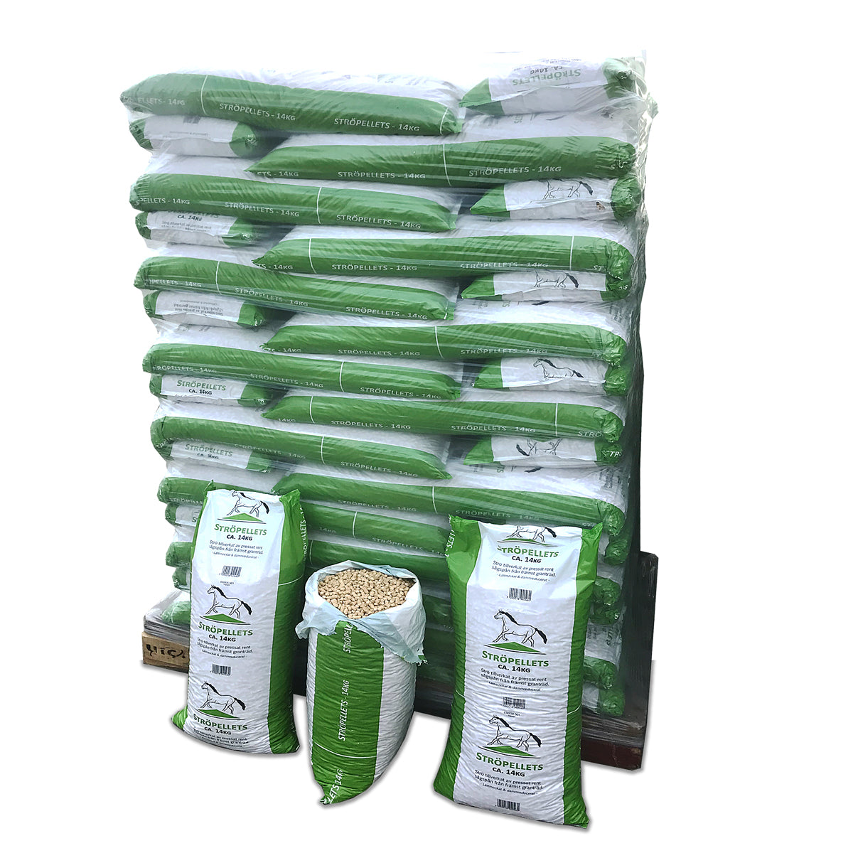 Svensk ströpellets 840kg, 14kg påsar, 8 mm - Fraktfri